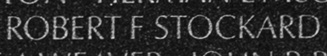 Corporal Robert Ferrell Stockard's name inscribed on The Wall.